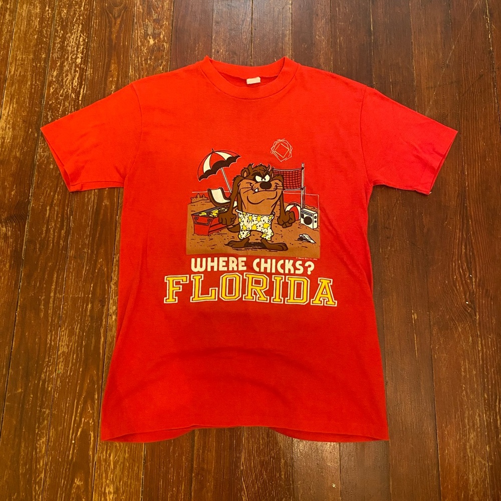 1986 Taz “Where Chicks” Florida T Shirt